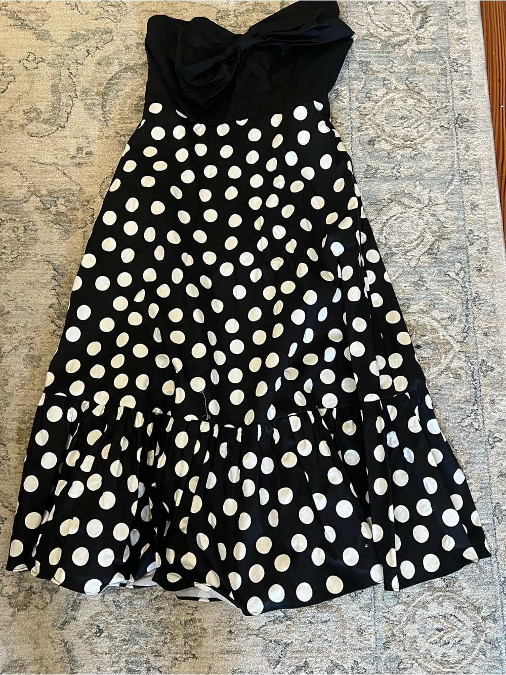 Anthropologie Black and White Polka Dot Maxi Skirt